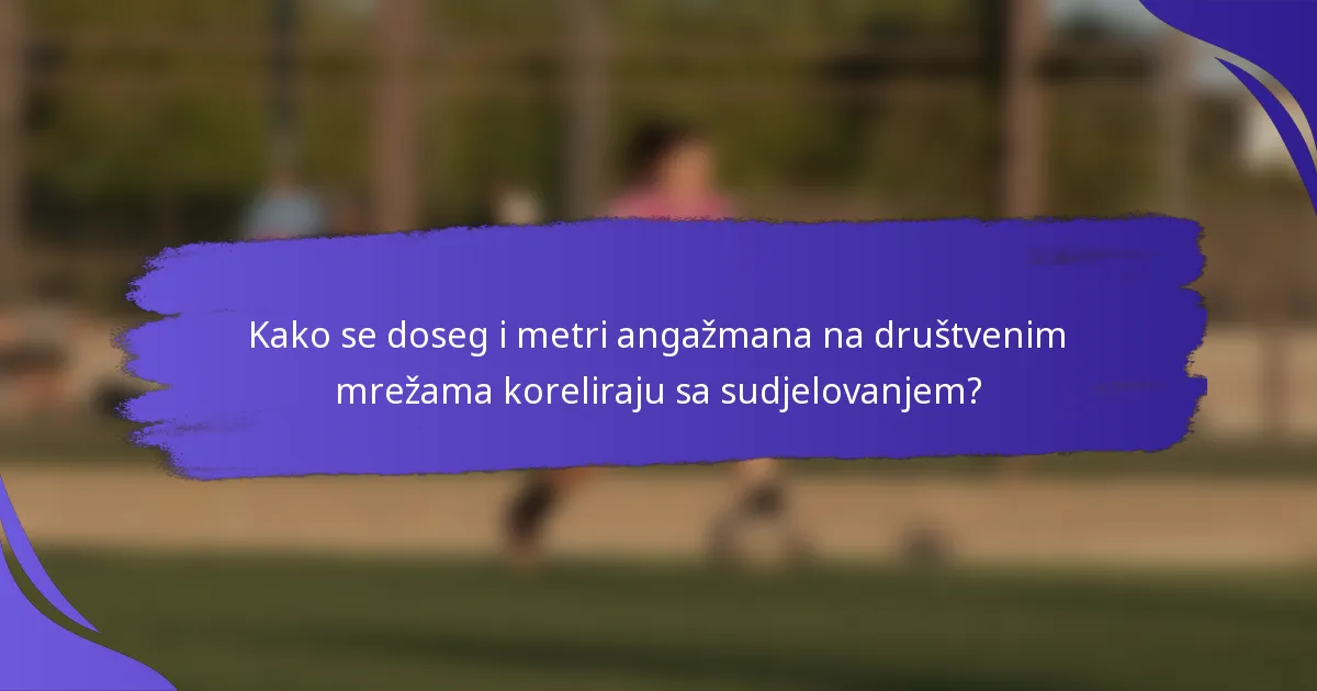 Kako se doseg i metri angažmana na društvenim mrežama koreliraju sa sudjelovanjem?