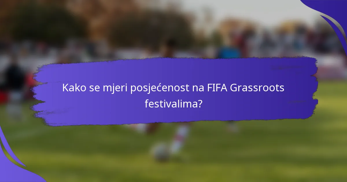 Kako se mjeri posjećenost na FIFA Grassroots festivalima?