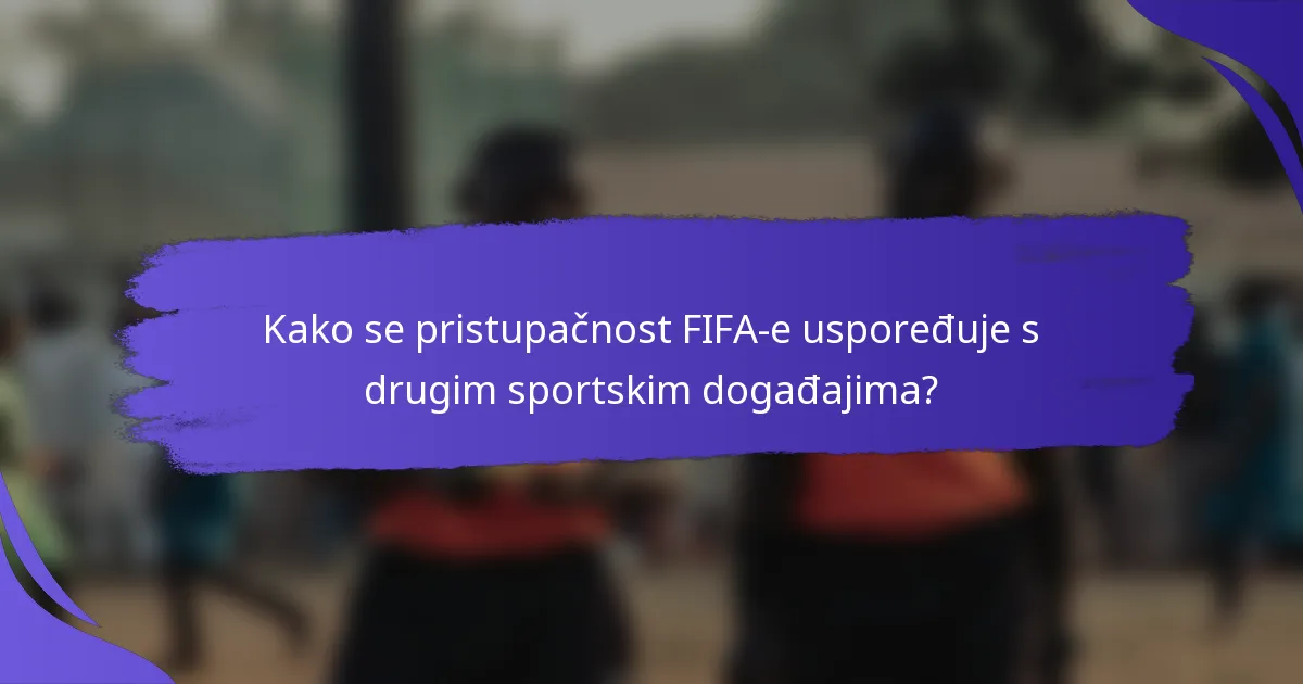 Kako se pristupačnost FIFA-e uspoređuje s drugim sportskim događajima?
