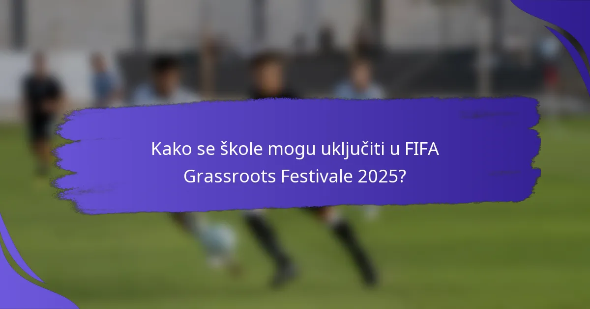 Kako se škole mogu uključiti u FIFA Grassroots Festivale 2025?