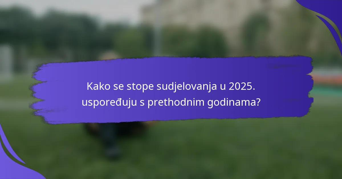 Kako se stope sudjelovanja u 2025. uspoređuju s prethodnim godinama?