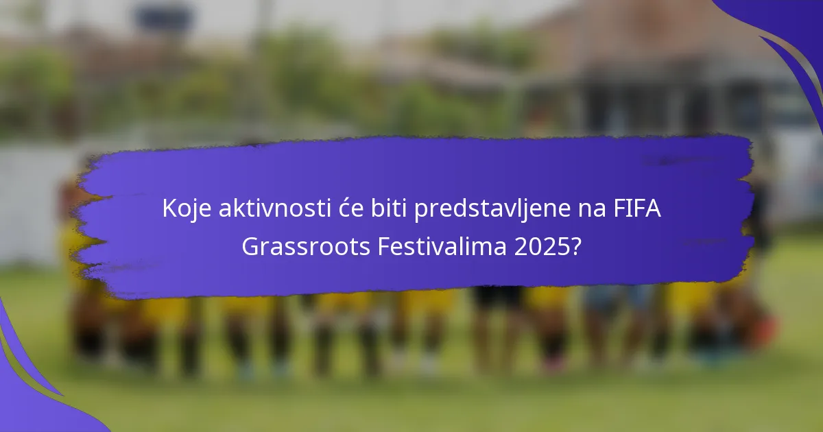 Koje aktivnosti će biti predstavljene na FIFA Grassroots Festivalima 2025?