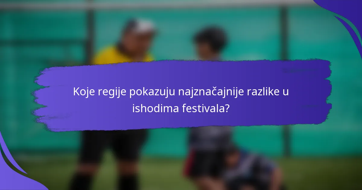 Koje regije pokazuju najznačajnije razlike u ishodima festivala?